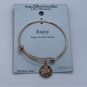 Belk Silverworks Life Moments Enjoy the Little Things Rose Gold Tone Bracelet